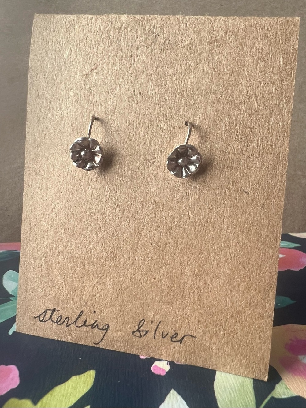 Floral Sterling Silver Earrings New!